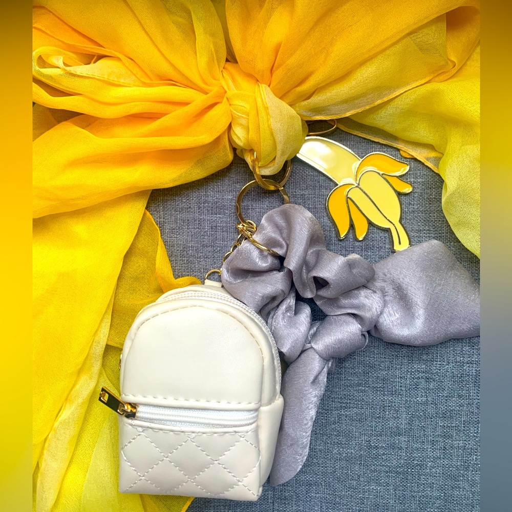 “Banana” Bag Charm Set with Matching Twilly